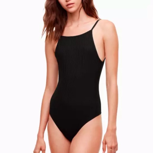 Aritzia Tops - Aritzia Wilfred Annecy Ribbed Bodysuit in black